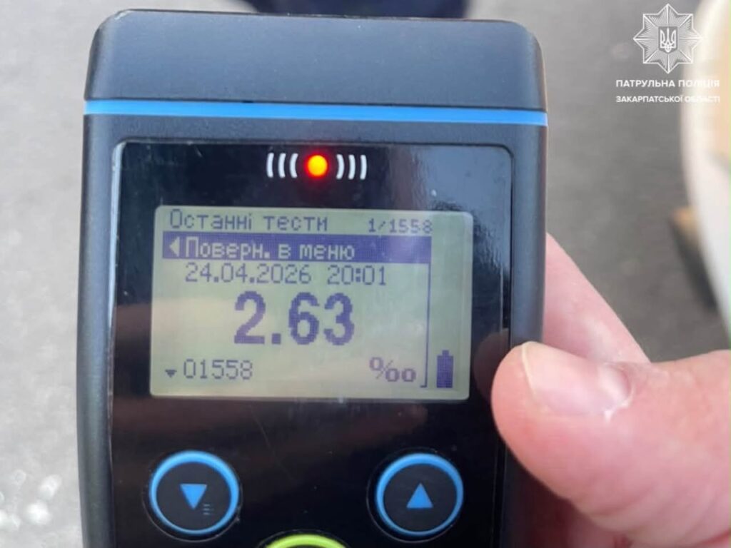 На Ужгородщині притягнули до відповідальності нетверезого водія, який скоїв ДТП